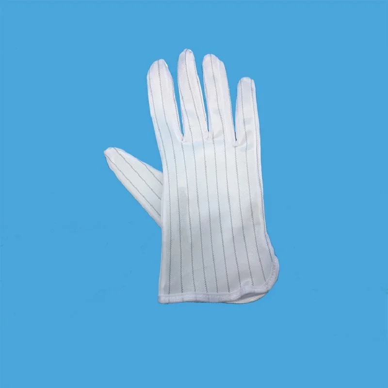 Gants de travail Anti-poussière, bande de cuir conducteur blanc, antidérapant, antistatique, réparation, travail de soudage