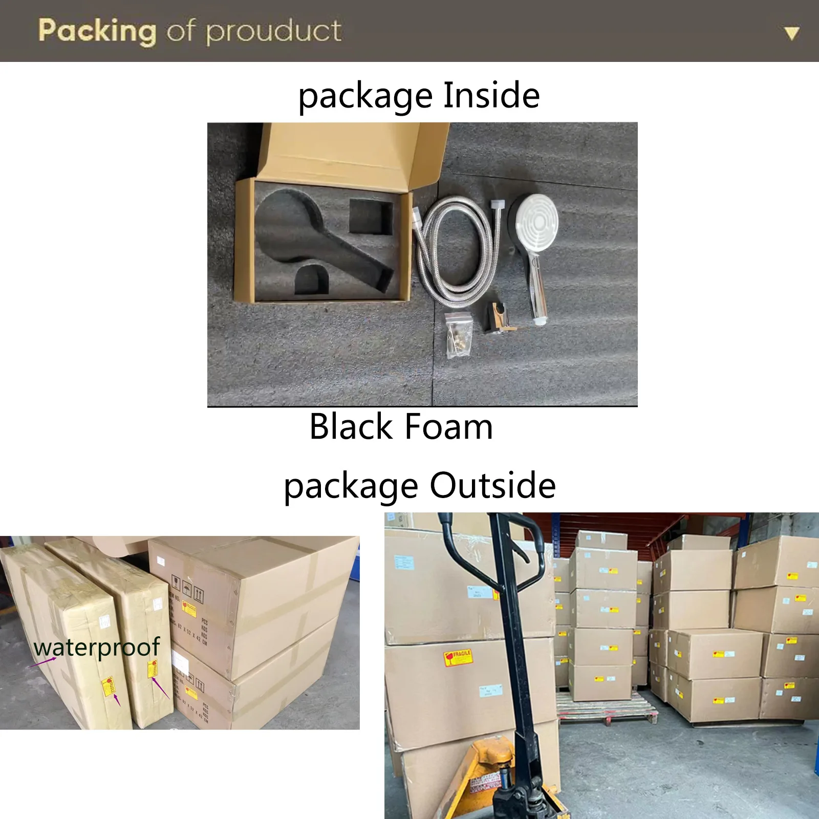 Black Hand Shower Copper Square Curved Shower Head Portable Shower Head HI16001-3