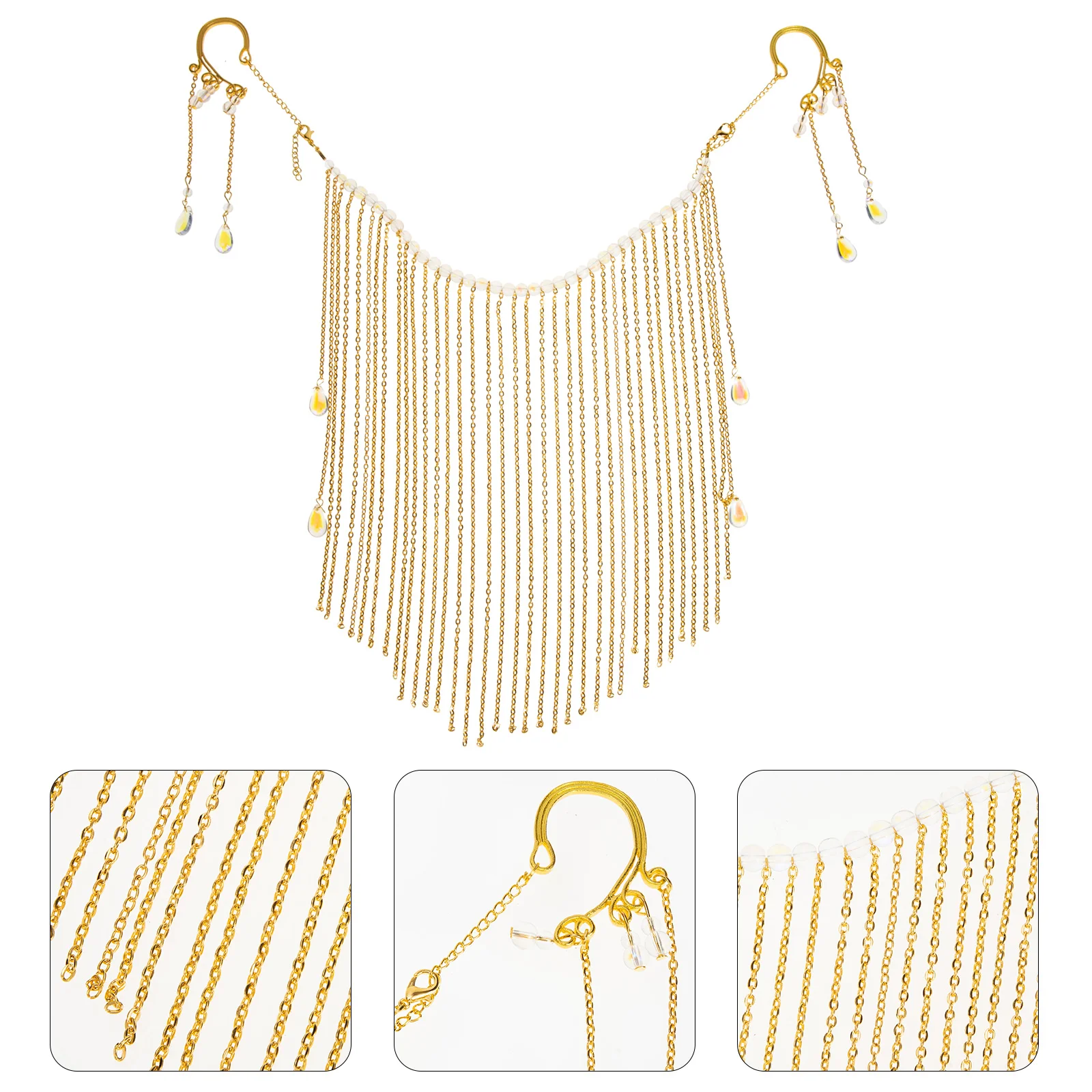 

Curtain Masquerade Face Chain Mask Facial Masks Hanfu Tassel Fringe Retro Heating Cover