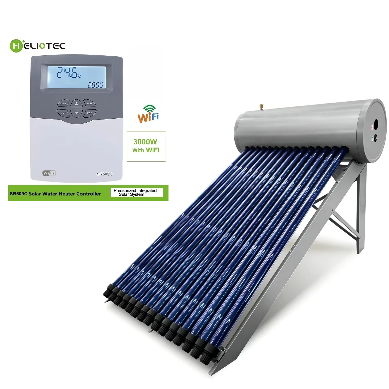 HELIOTEC SR609C Solar Heater Controller Suitable for Integrated Pressurized Solar System Control Electrical Heater 1500W/3000W