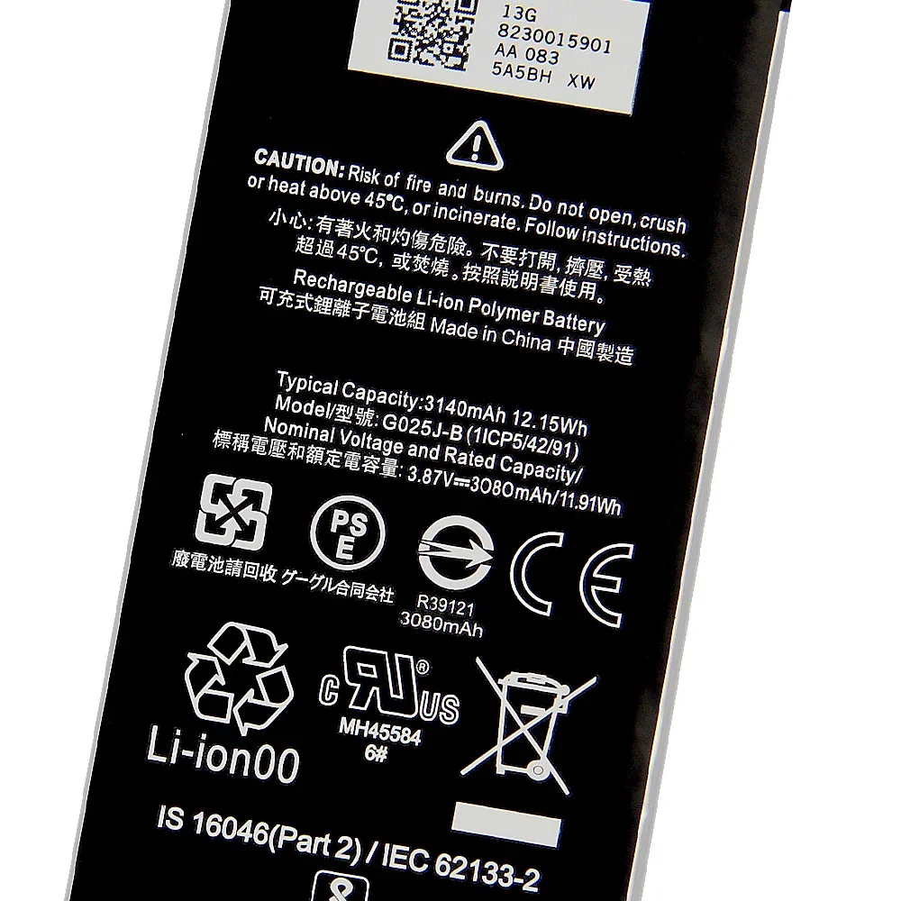 For Google Pixel 4A Pixel4A 3080mAh Replacement Battery G025J-B