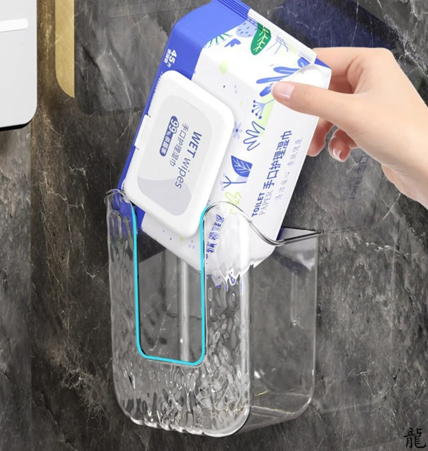 Wall Mounted Wet Wipes Dispenser Self-Adhesive Holder Kitchen Bathroom Tissue Paper Towel Case Box - Home Storage Organizer image 4