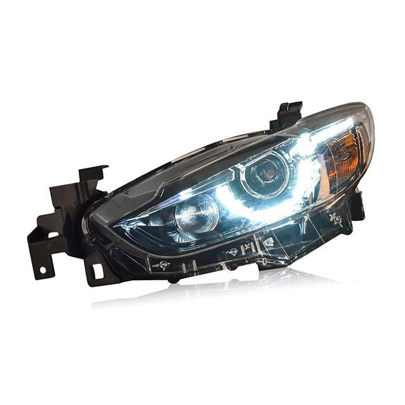 نمط السيارة لمازدا 6 Atenza Mazda6 2014-2019 الجبهة مصباح DRL العلوي بدوره إشارة تسليط الضوء على كامل LED لمبات العارض عدسة السيارات