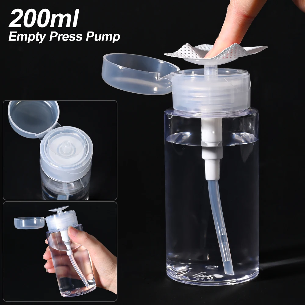 100/150/200ml Nail Empty Pump Dispenser Liquid UV Gel Polish Nail Art Polish Clean Acetone Bottle Polish Cleanser Remover Bottle