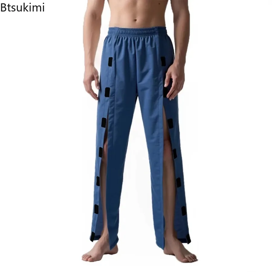 

New Men's Patient Clothing Easy To Wear and Take Off Paralysis Incontinence Bedridden Pants Fracture for Men Loose Full Trousers
