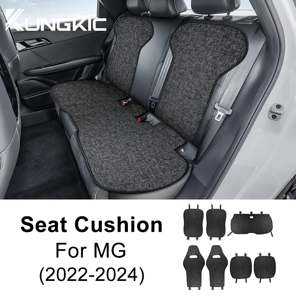 Car Seat Cushion For MG HS ZS MG4 Mulan MG5 MG6 2021 2022 2023 2024 Breathable Linen Protect Mat Seat Cover Pad Accessories