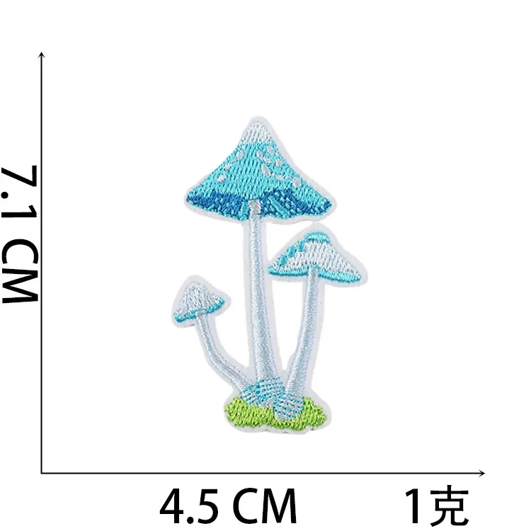 1 szt. Naszywka do prasowania szycie na ubraniach DIY na odzież kolor haft w kształcie grzybów topliwa aplikacja odznaka torba dekoracyjna paski