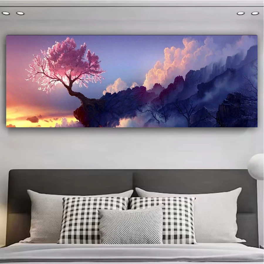 

Tree of Life Scenery Large Size Diy Diamond Art For Adults Painting Kits Landscape Cloud Full Drill Mosaic Embroidery Picture