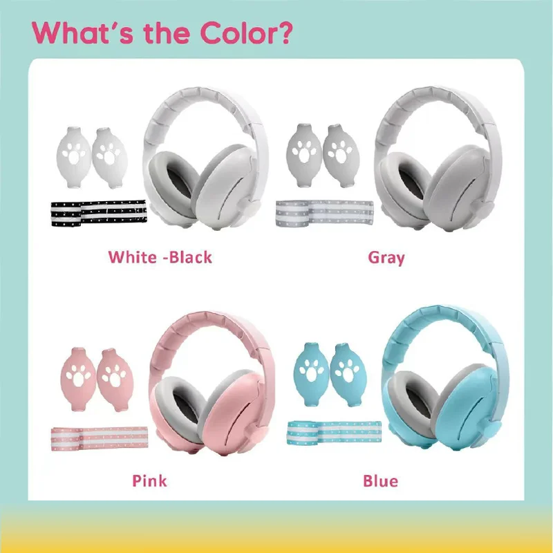 2-in-1 Baby Ear Protection Noise Cancelling Headphones Convertible Design Noise Reduction Earmuffs for Infant Improves Sleep.