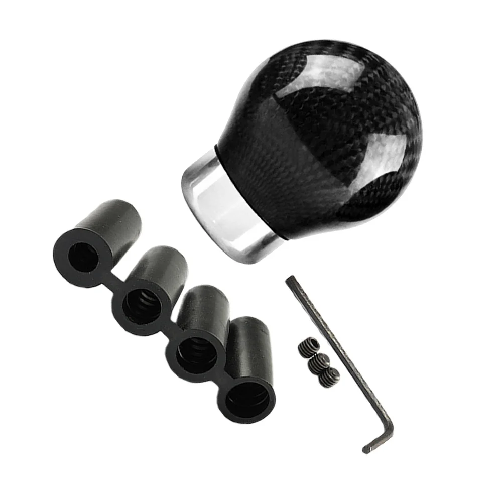 

1 Set Carbon Fiber Gear Shifting Knob Round Manual Shifter Head Car Modification Replacement Premium Material Smooth Surface