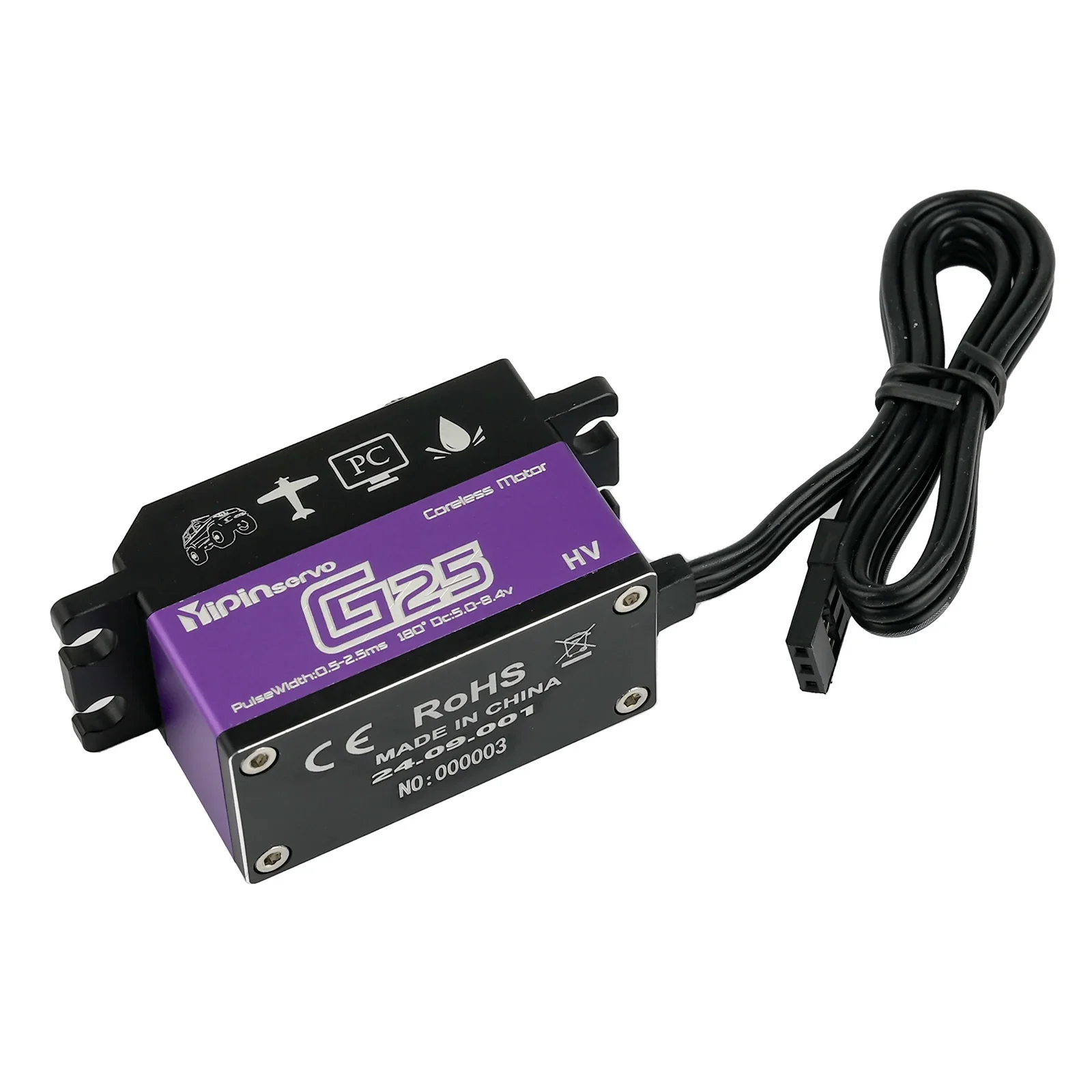 25KG Digital Servo High Torque Coreless Motor Servos 180°/270°/360° 7.4V for Rock Climbing Car Model Robot DIY Industrial Servo