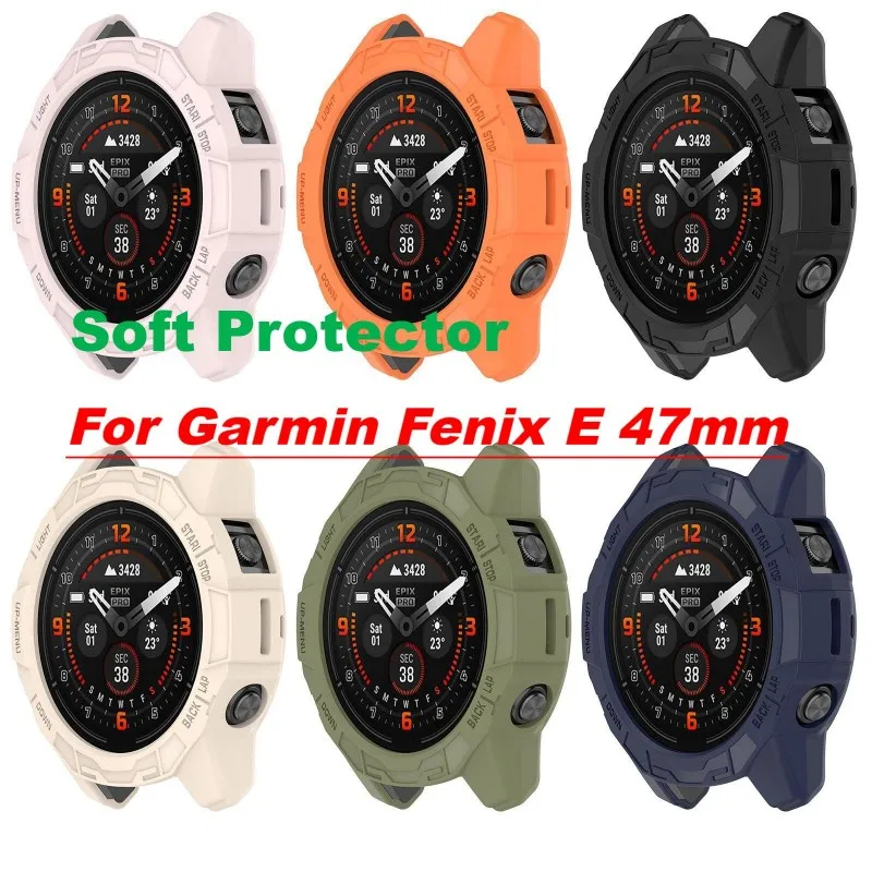

TPU Protective Case For Garmin Fenix E 47mm Smart Watch Strap Soft Silicone Cover FenixE Bumper Protector Shell Accessoies
