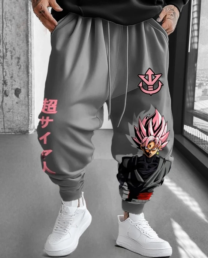 

Autumn and Winter Men's Anime Dragon Ball Men's Slow Running Street Wear Summer Casual Pants Printed Breathable and Comfortable