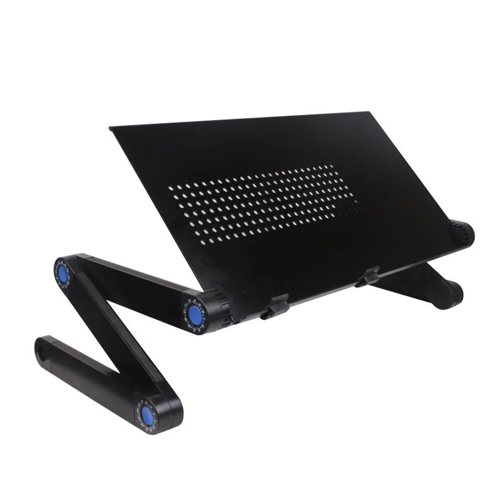 

Laptop Stand with Vent Holes Folding Standing Desk Adjustable Height Portable for Carved Heat Dissipating