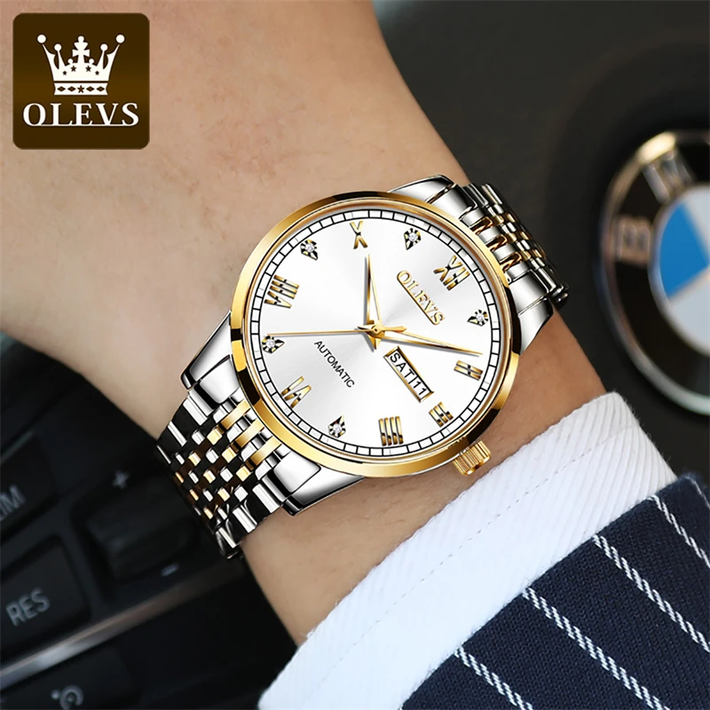 Olevs Marke Luxus mechanische Uhr für Männer Edelstahl wasserdichte Business Herren uhren Top-Marke Luxus Relogio Masculino