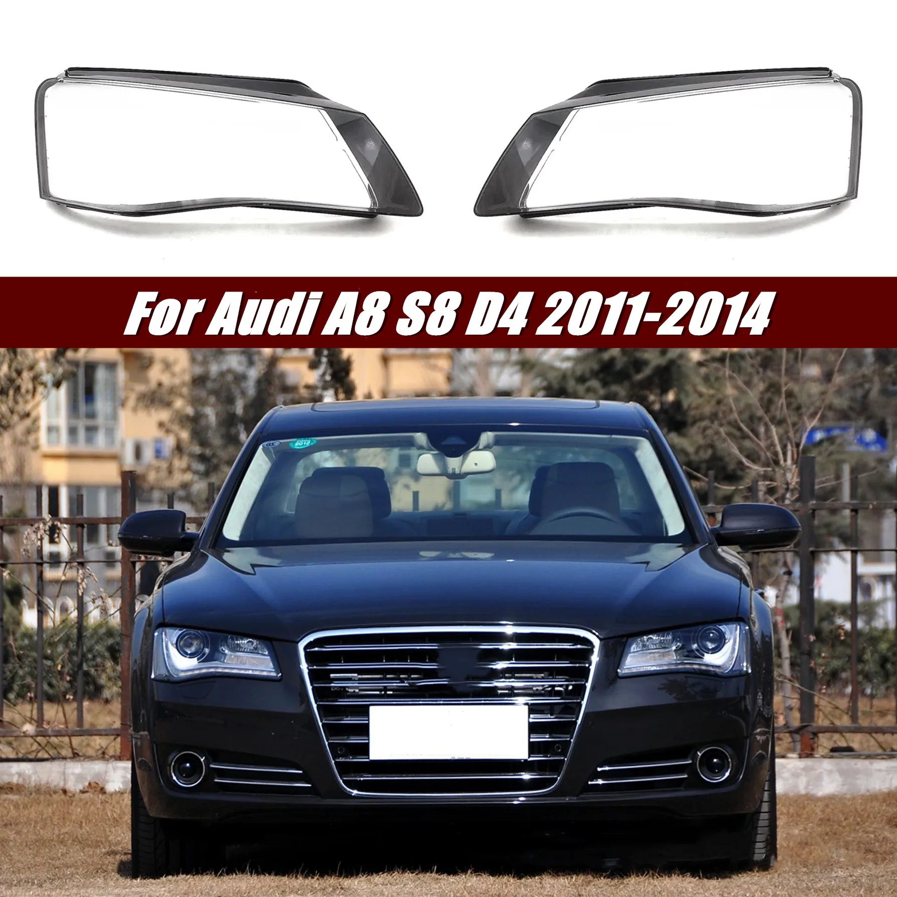 

Крышка объектива фар для Audi A8 S8 D4 2011-2014, прозрачные абажуры, крышка автомобильной фары, корпус передней фары