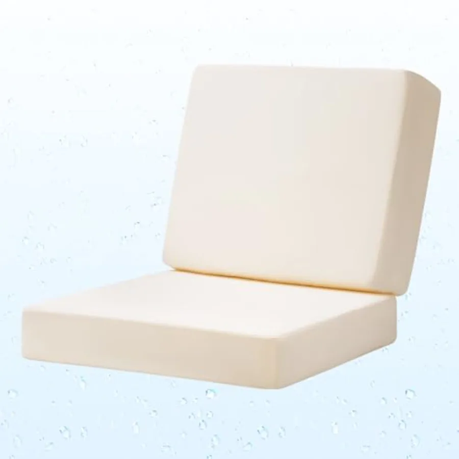 

Outdoor Deep Seat Cushion Set 24 x 24 Inch Waterproof and Fade Resistant Patio Furniture Cushion Backrest with Ties for Patio C