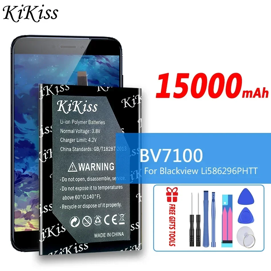 

Аккумулятор KiKiss емкостью 15000 мАч BV7100 BV 7100 для Blackview Li 586296 Аккумуляторы для мобильных телефонов PHTT