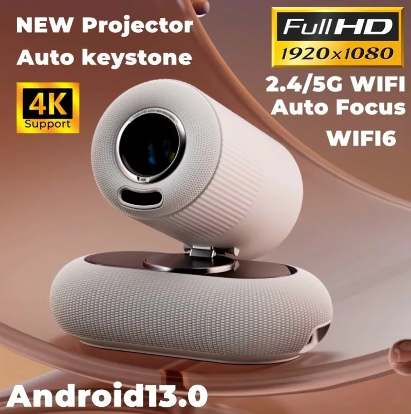 1080P Full HD Projector Auto Focus Bluetooth WiFi Wireless Screen Mirroring Built in Speaker Microphone Sup