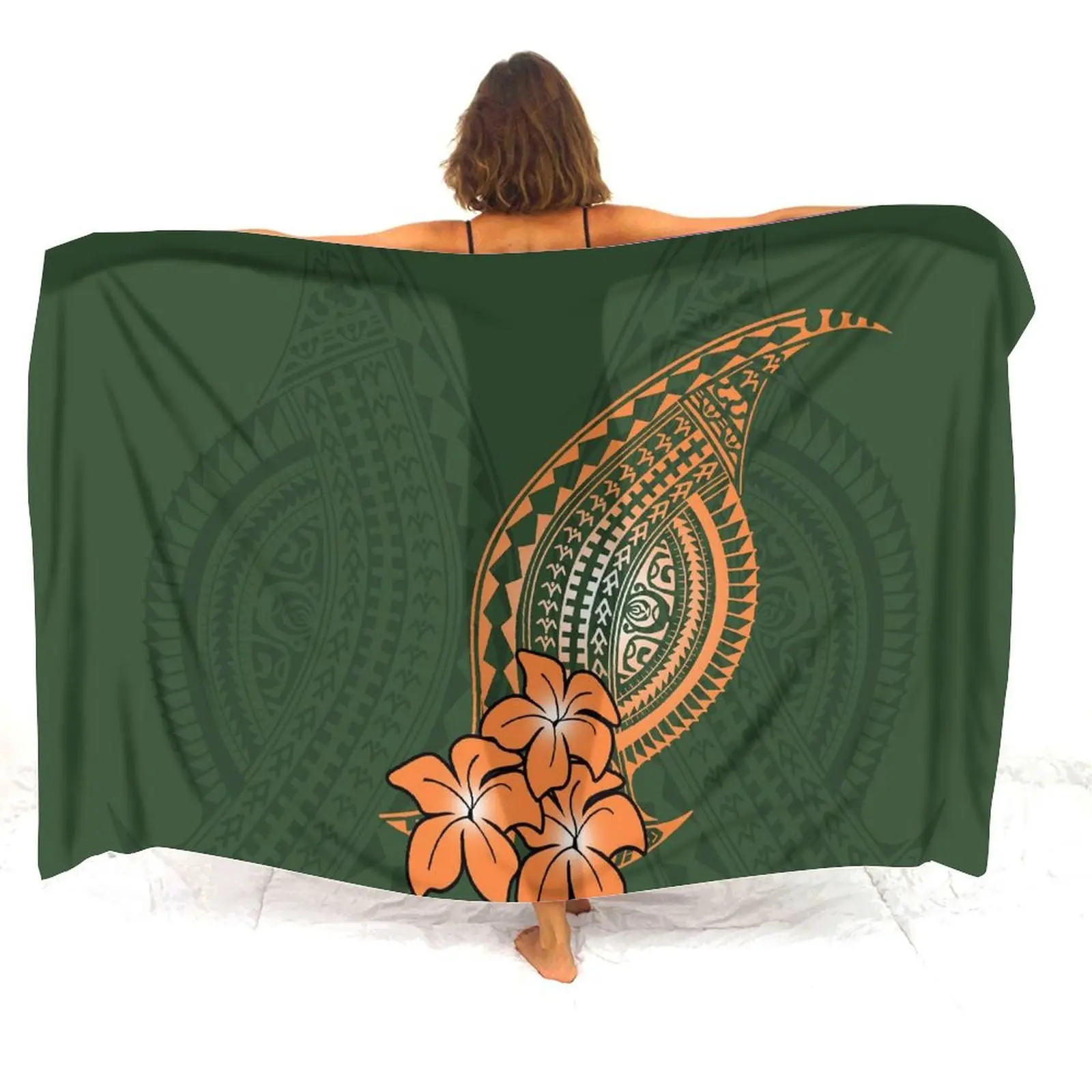 Pacific Islands Custom Sarong Samoa Fiji Islands Retro Art Custom Elegant Sarong Polynesian Print Design Single Sunblock Coat