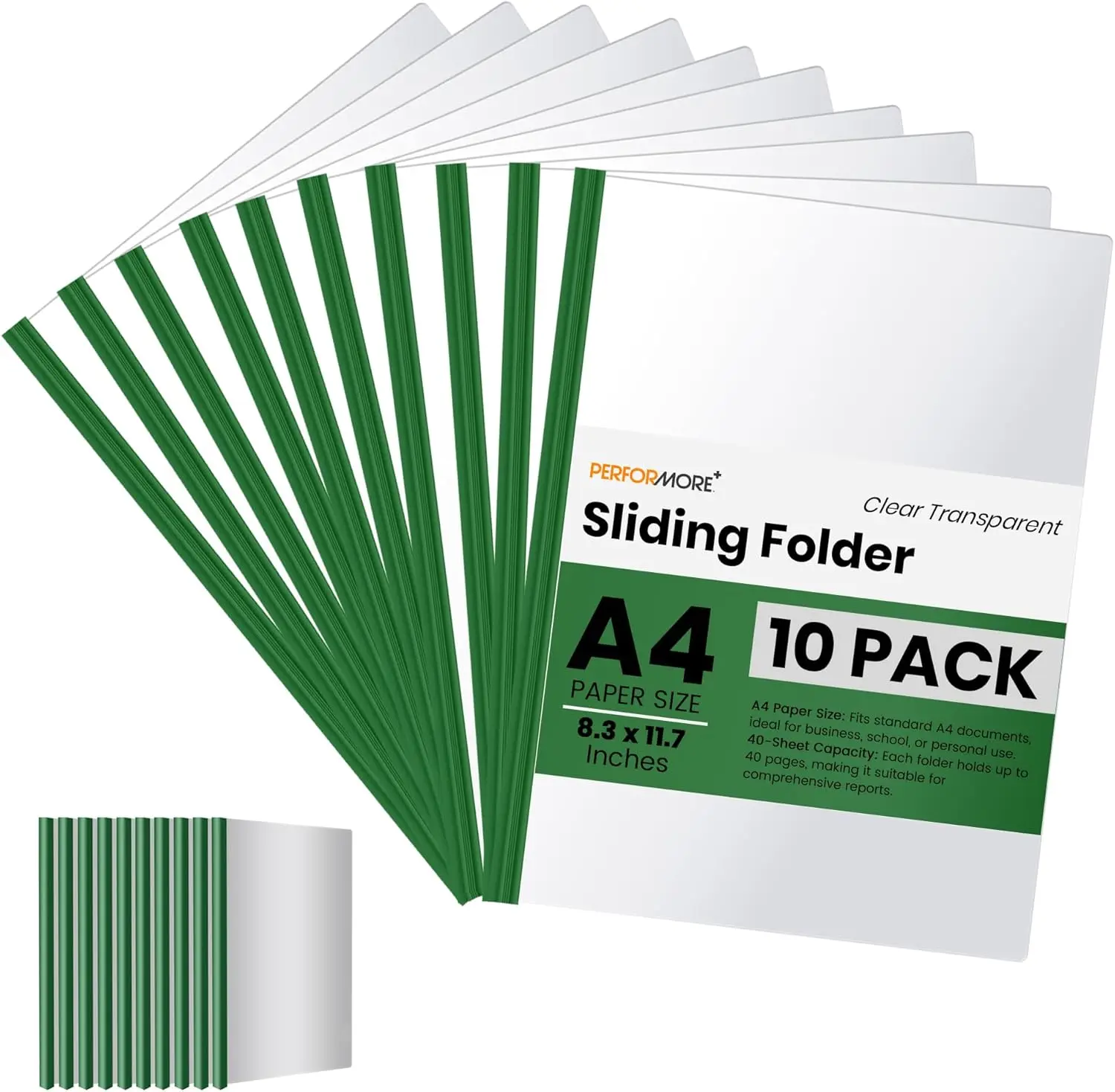 أغلفة التقرير الواضحة، 10 قطع من مجلدات ملفات العرض الشفافة، مجلد ملفات بلاستيكي مع شريط منزلق، حجم ورق A4 #1