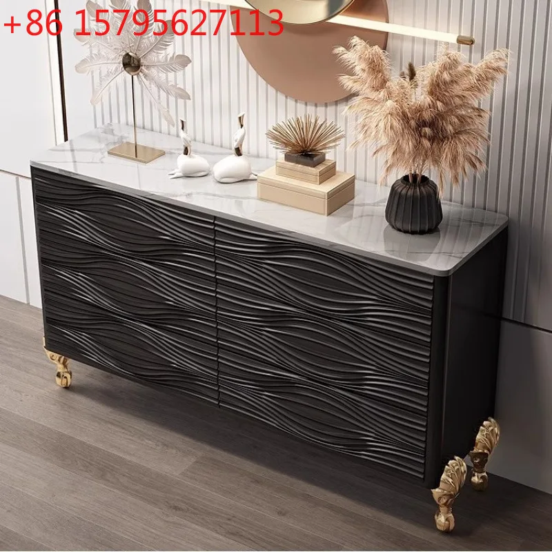 

Rock slab entrance chest cabinet solid wood drawer kitchen dining side cabinet living room storage decorative cabinet