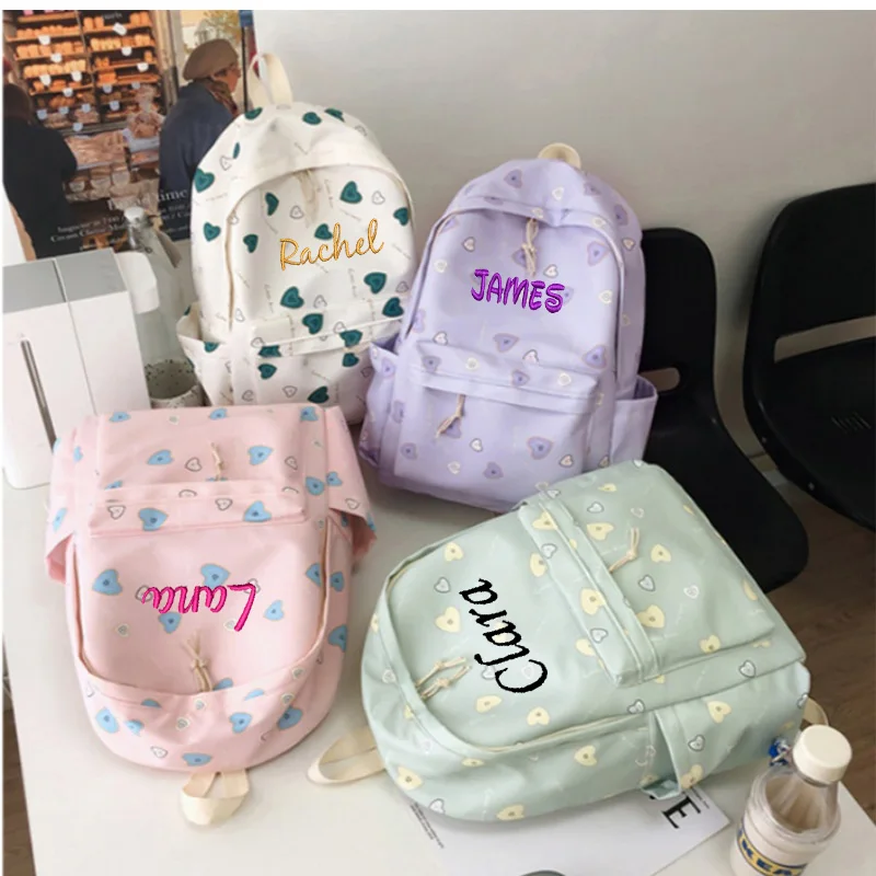 

Personalized Backpack For Female Junior High School Students, Love Backpack For High School, Cute Large Capacity Backpack