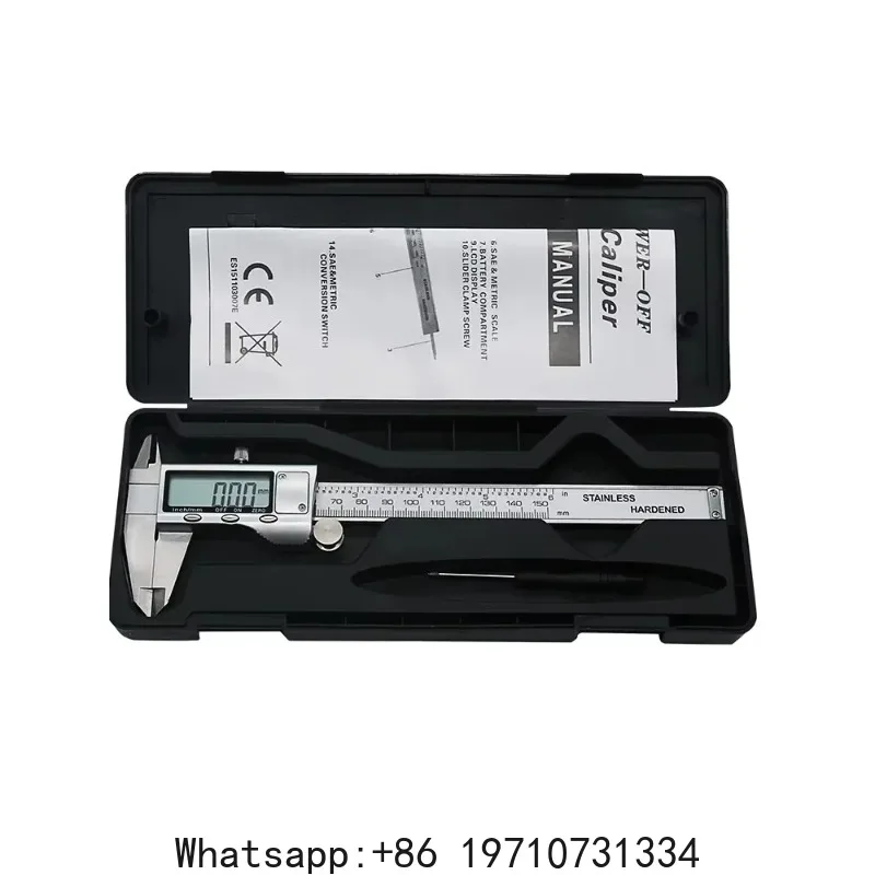 6 Inch 150mm Digital Vernier Caliper Stainless Steel Micrometer Measuring Tool Depth Ruler