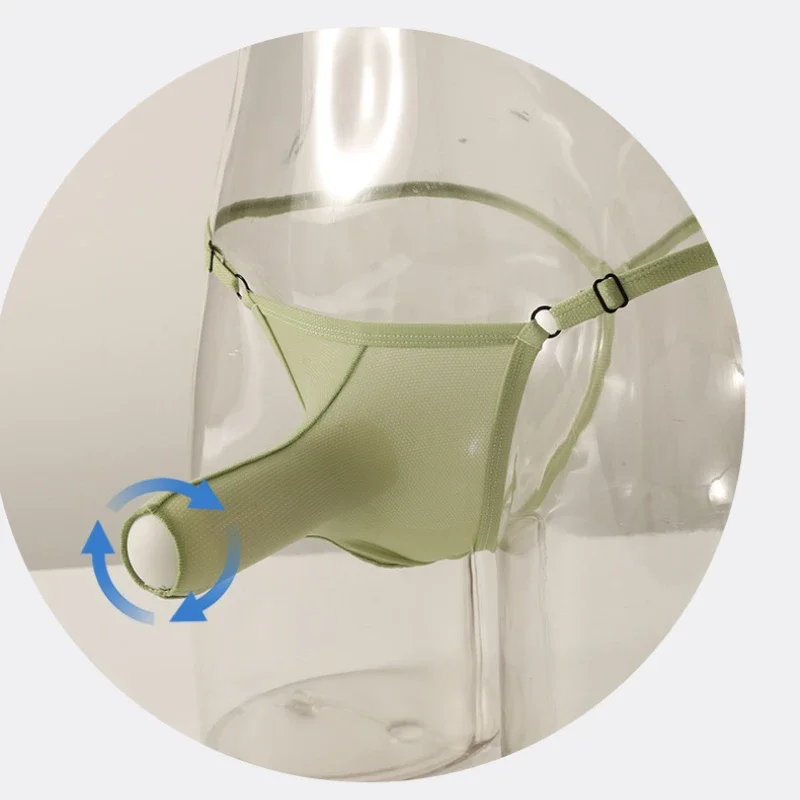 Ropa interior Sexy para pene abierto para hombre, Tanga con espalda en T de seda helada, sensación desnuda, bragas transparentes ultrafinas, tangas suaves, lencería erótica