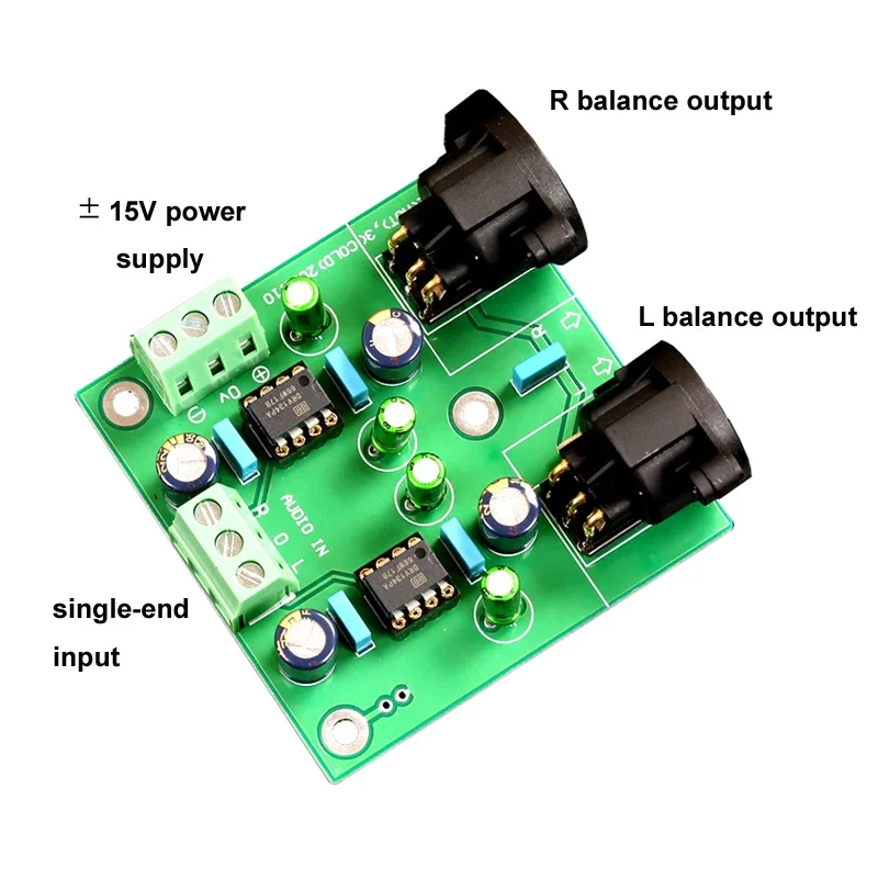 DLHiFi Second Version DRV134PA Dual Channel Single End Balanced Finished Board For HiFi CD player Preamp