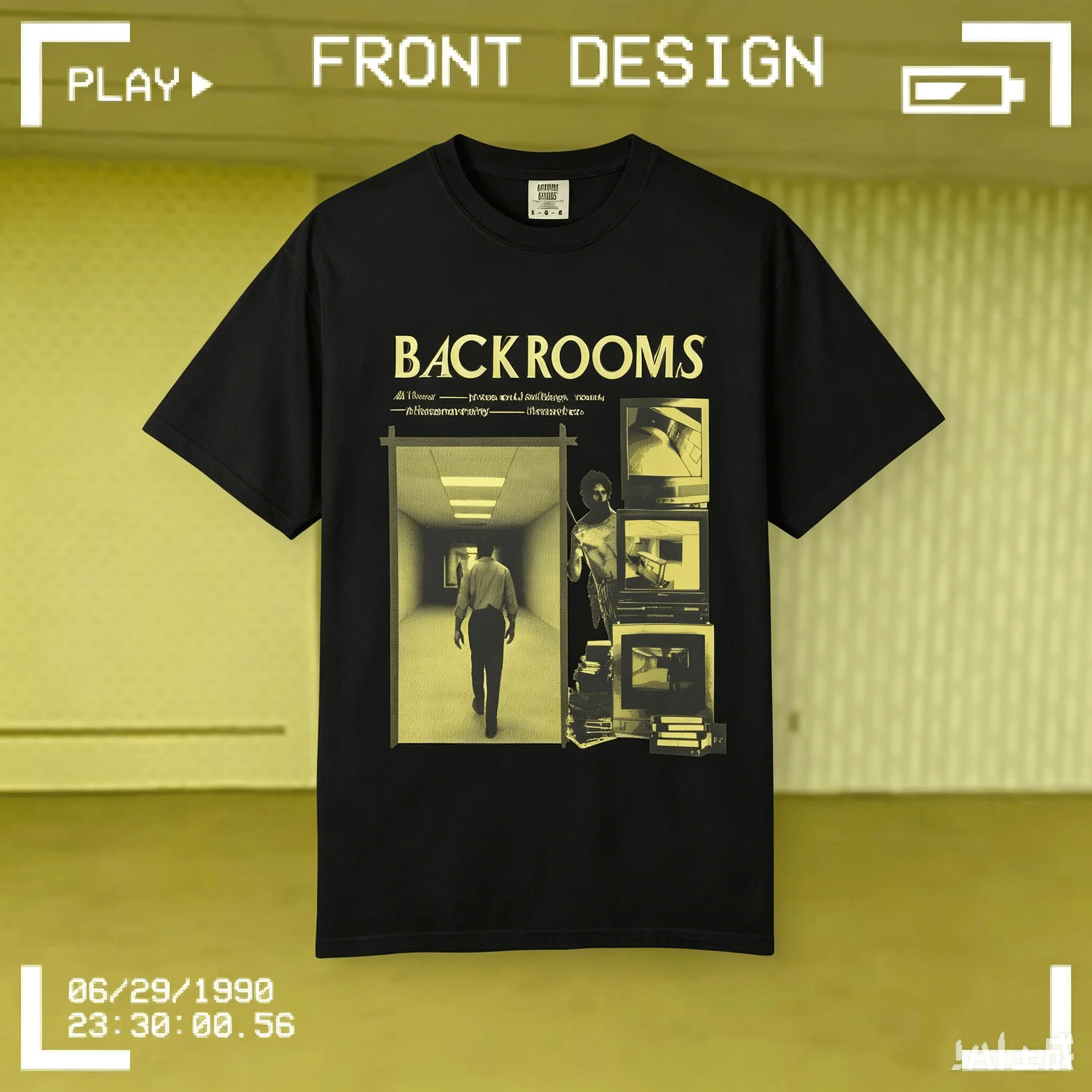 Backrooms Film-Motiv T-Shirt Horror-Film Baumwoll-T-Shirt 2026 Sommer Herren Damen Streetwear Lässiger Y2k-Stil Lockeres Shirt – Detail 10