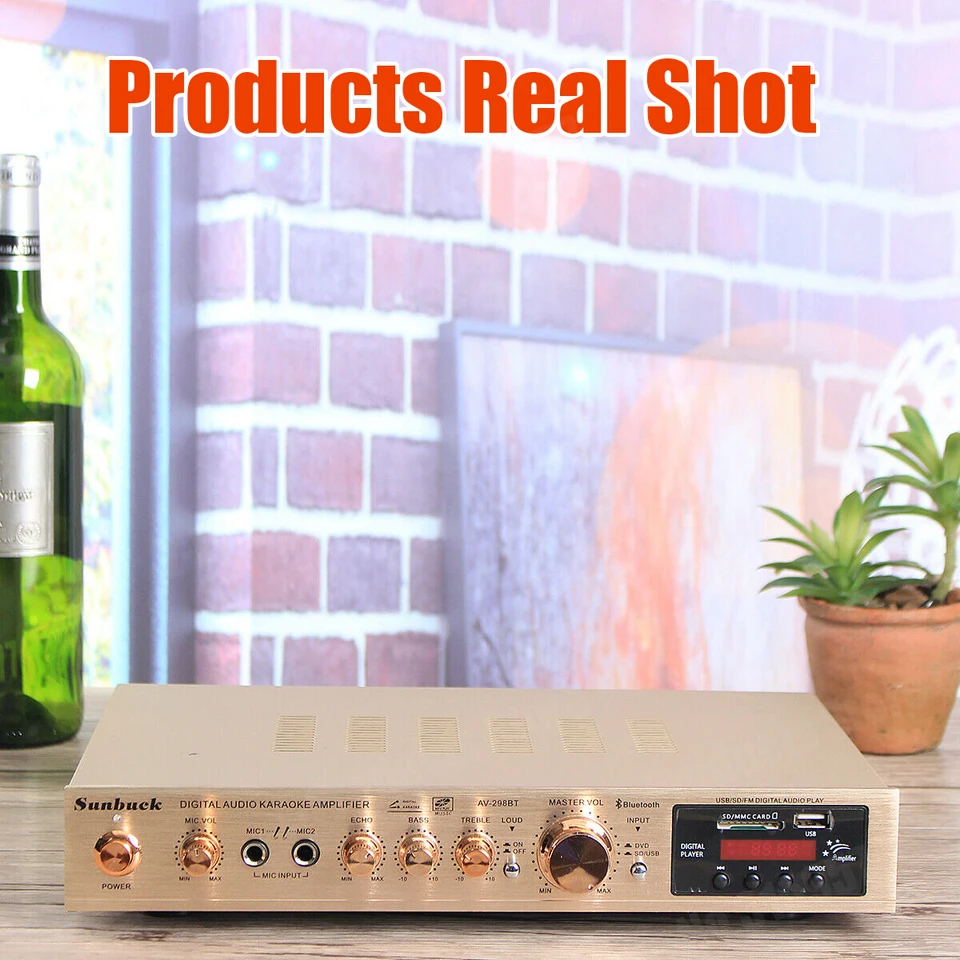 SUNBUCK AV-298BT 110V/220V 2200W Home theater Power Amplifier 5