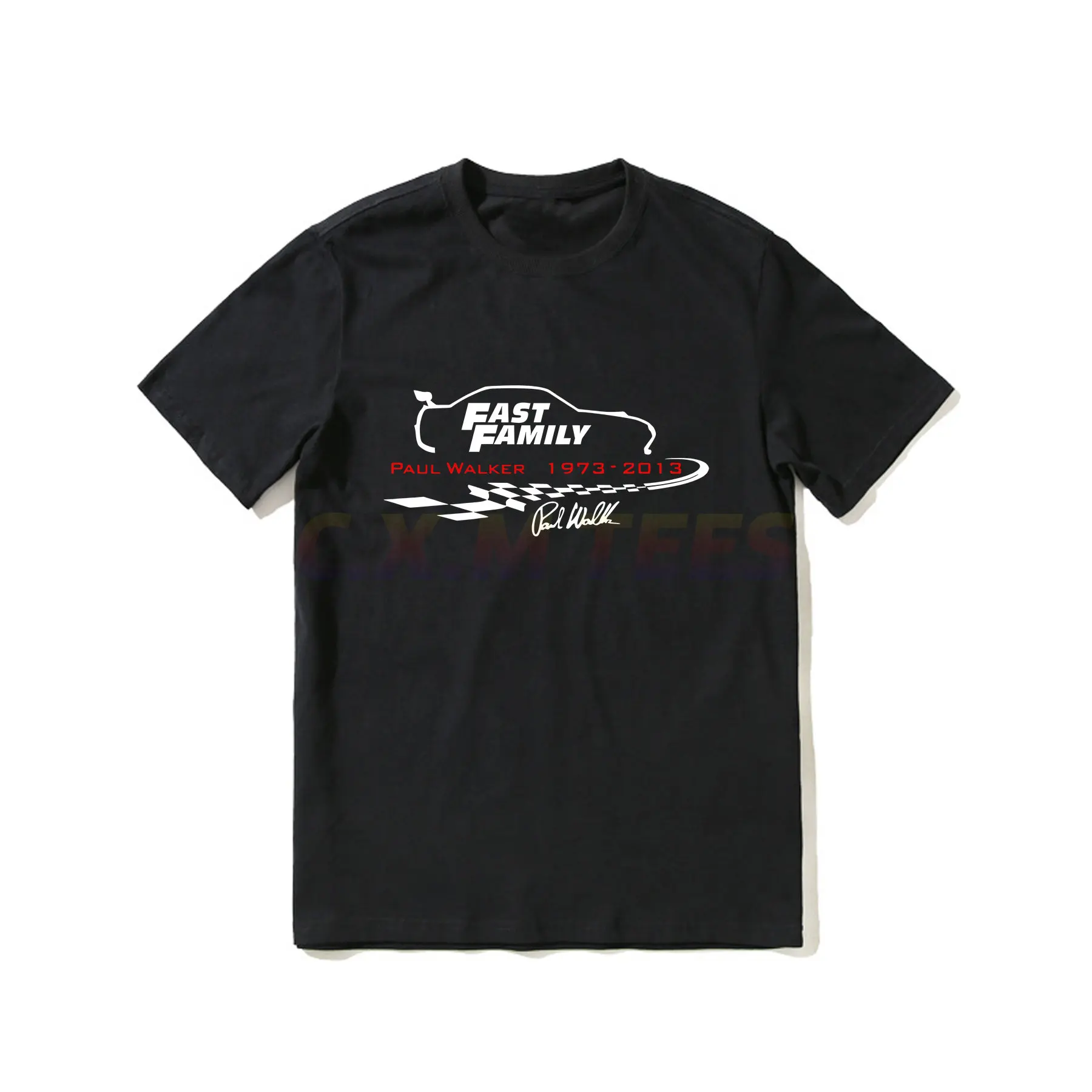 

2025 Hot Sale Summer 100% Cotton Paul Walker Fast Family - Fast and Furious Black T Shirt Men Cool Hip Hop Streetwear T-shirt