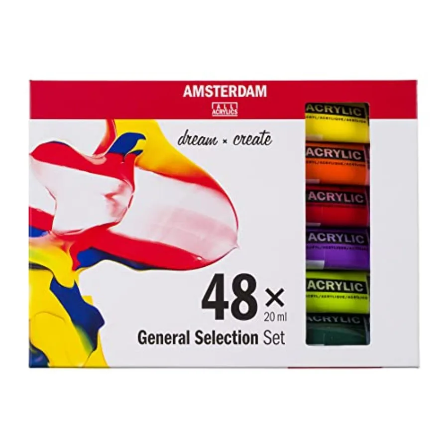 

Standard Series Acrylic Paint Set for Beginners Sample Set 48 x 20 ml Tubes Base Colour Selection