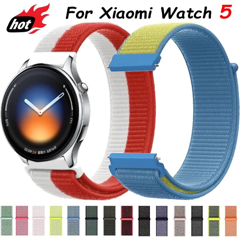 22mm 20mm Nylon Strap For Xiaomi Watch 5 Fashion Flag Style Comfortable Wristband OPPO Watch S-X2-X3/Oneplus Watch Lite-3-2-4-2R
