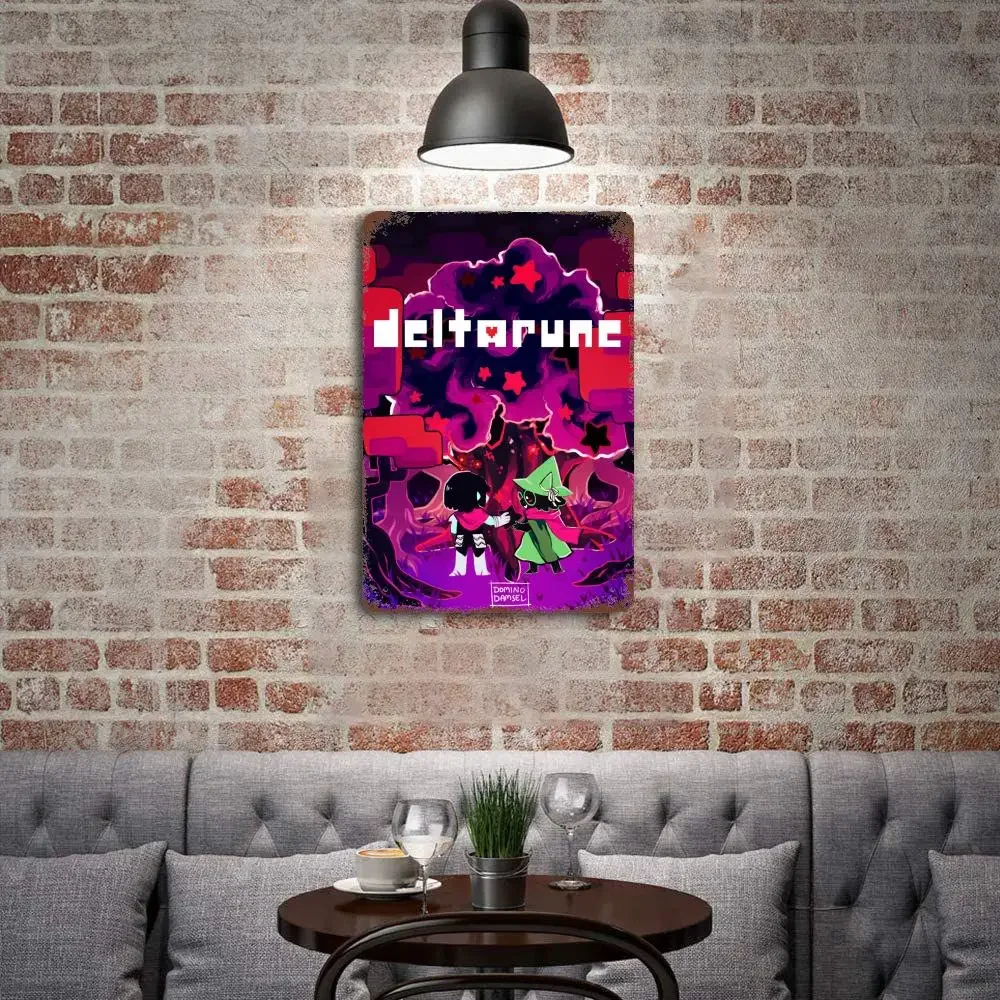 Deltarune Video Game metal Decor Poster Vintage Tin Sign Metal Sign Decorative Plaque for Pub Bar Man Cave Club Wall Decoration