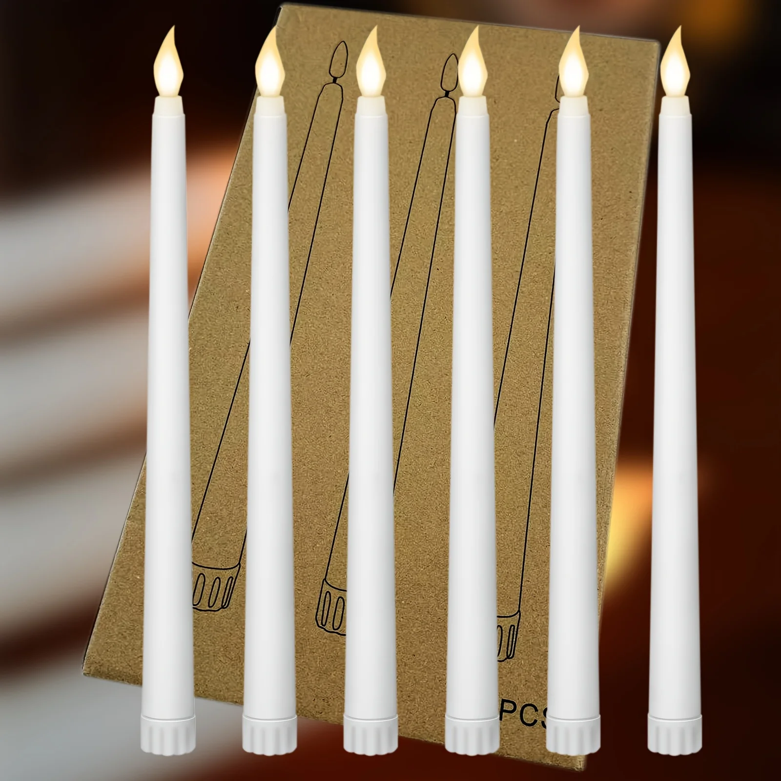 3/6 stuks LED-vlamloze elektronische kaarsen op batterijen, lang kaarslicht voor feest, bruiloft, huisdecoratie, knipperende lamp