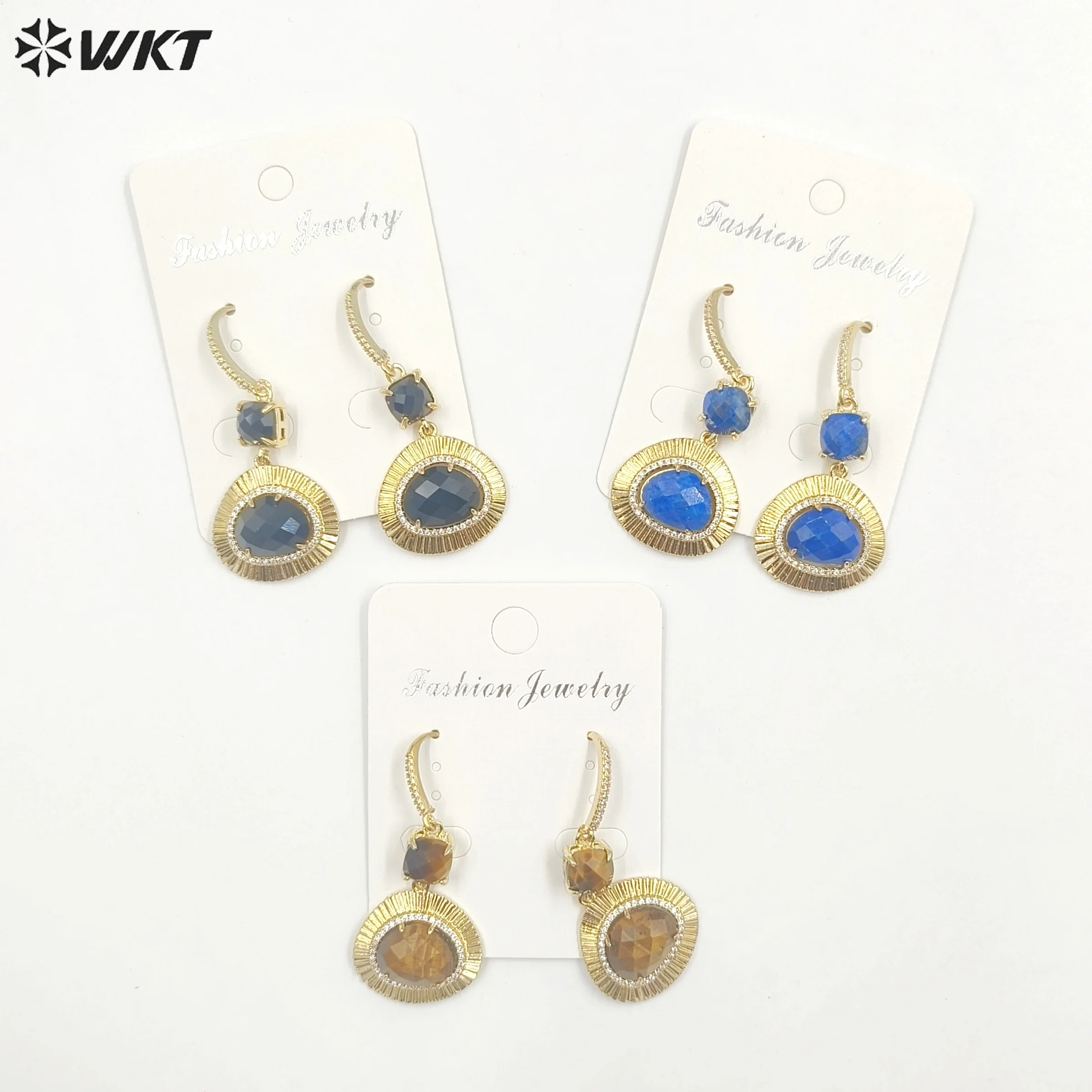 

WT-E733 Новый оптовый цветной драгоценный камень, дизайн вентиляторов, крючок, изысканный декоративный крючок для женщин, подарок на годовщину или день рождения