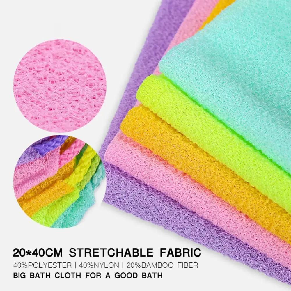 Colorful Exfoliating Rubbing Bath Towel Washcloth Elastic Shower Body Scrub Cleaning Massage Bath Towel Body Washing Clean Towel