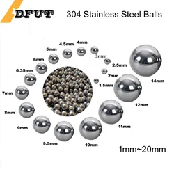 304 Stainless Steel Balls 1-3mm 4mm 5mm 6mm 7mm 8mm 9mm 9.5-20m'm for Ball Bearings Steel Beads Slingshot Ammo Solid Ball