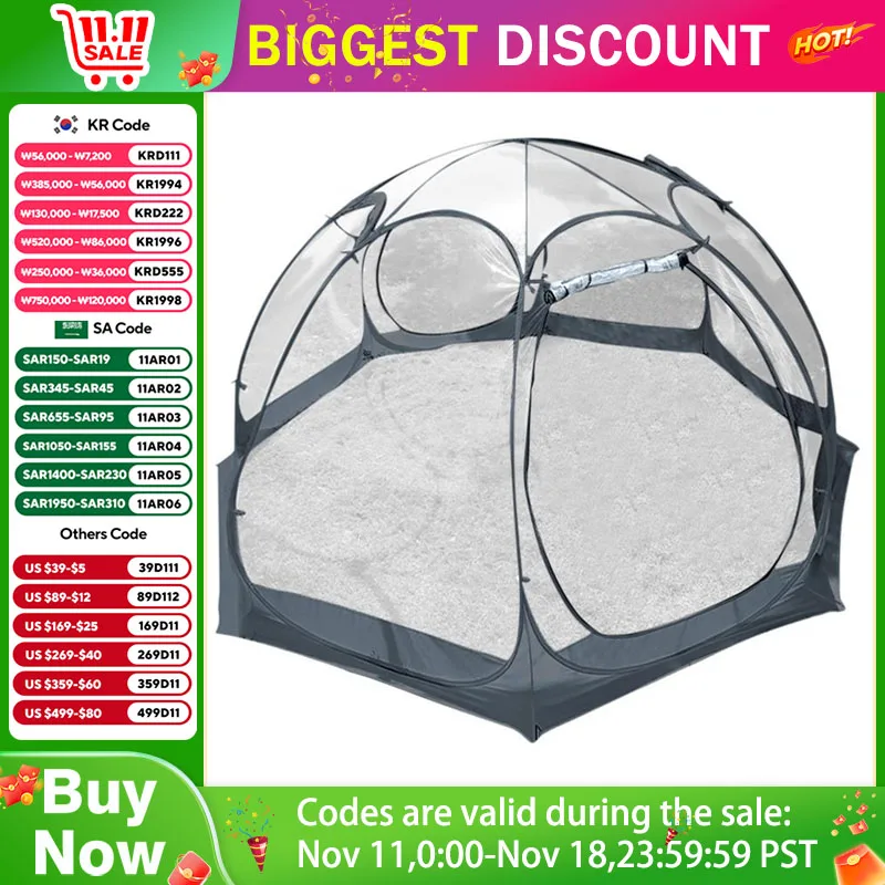 Portable Folding Spherical Tent Outdoor Thickened PVC Quick Opening Tent Fully Transparent Starry Tent Outdoor Camping Supplies