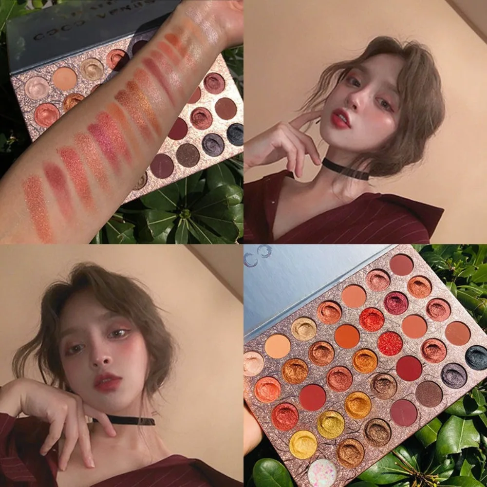 

Creative 35 Colors Makeup Palette Shimmer Matte Shiny Crystal Eyeshadow Brightening Effect Highly Pigmented Eye Pigment Stage