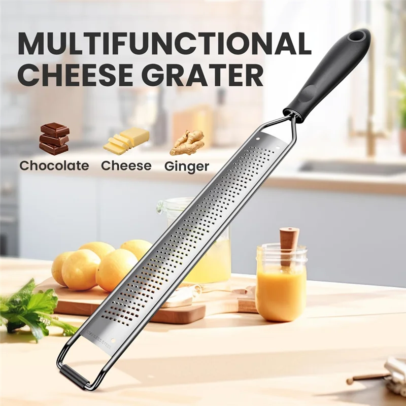 ABVA-Non-Slip Handle Stainless Steel Zester Grater, Cheese Grater, Lemon Zester For Kitchen
