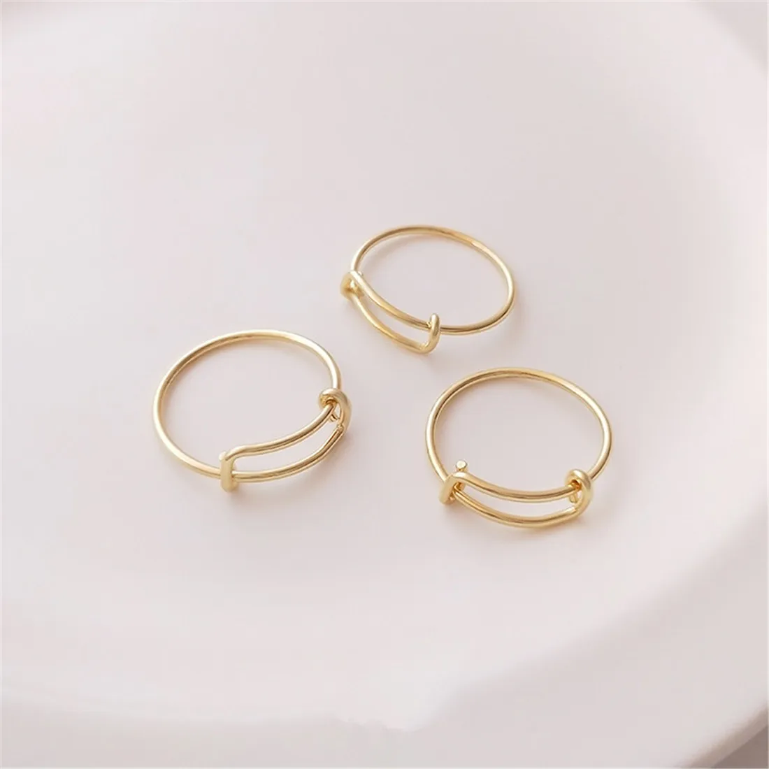 

14K Gold-coated Diy Ring Hand-wound Adjustable Ring Plated with Real Gold Jewelry Material Accessories B697