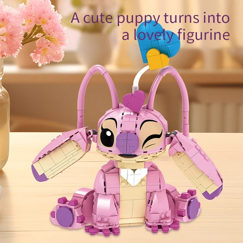 Imagen 2 del producto Nuevos bloques de construcción Stitch Angel CP 2025, juguetes de dibujos animados de piezas grandes con orejas móviles, regalo de montaje para niños y niñas, cumpleaños
