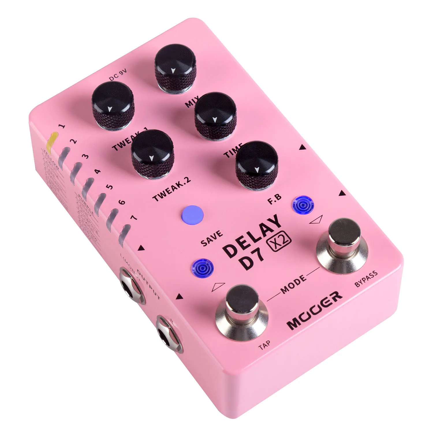 

Mooer D7 X2 Delay Pedal Bass Guitar Multi Effect Pedal 14 Types Delay Authentic Vintage Modern Effects Classic Analog Effector