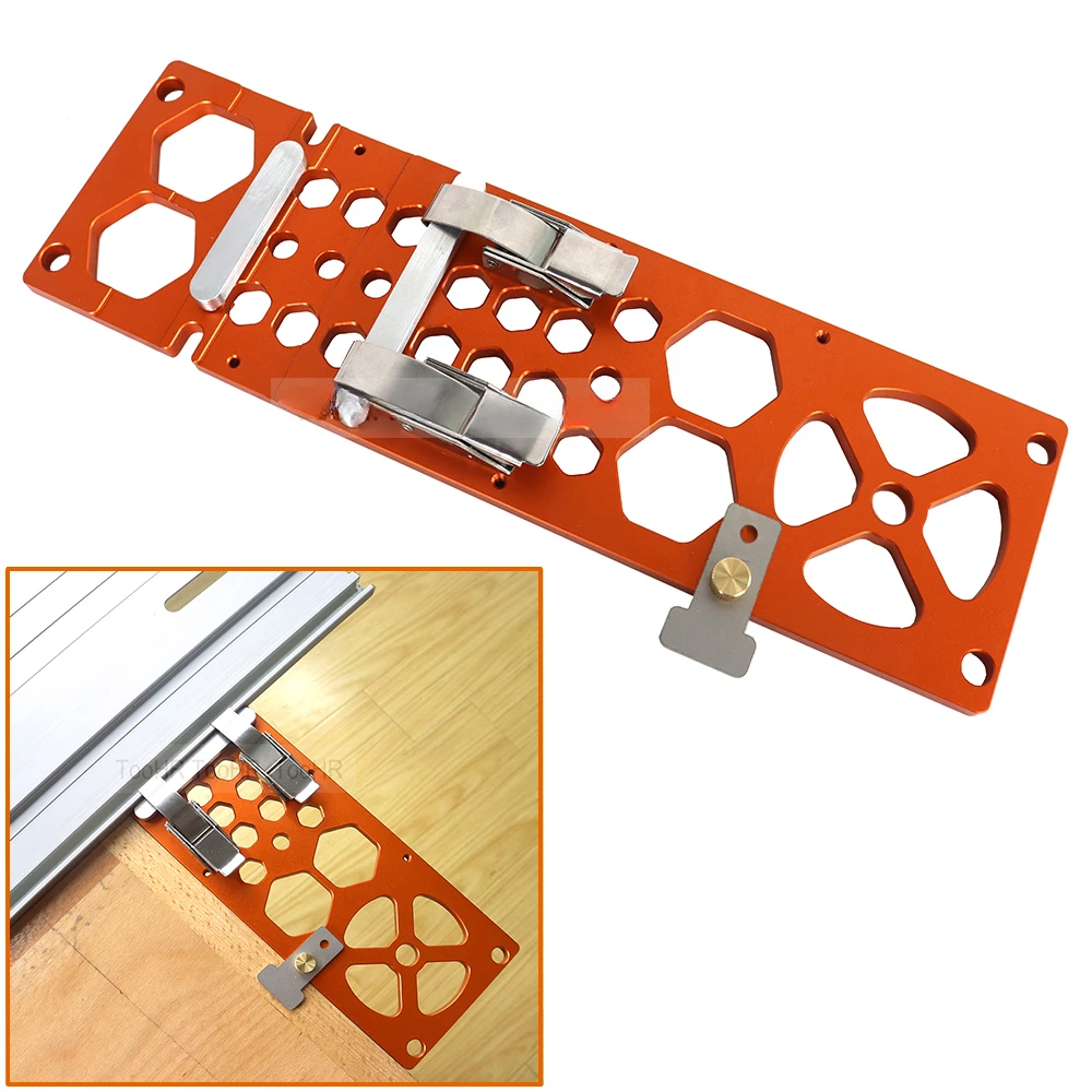 

For Festool for Makita Rails Woodworking Track Saw Square Guide Rail Clamp Right Angle Positioning PlateAluminum 90° Angle Stop