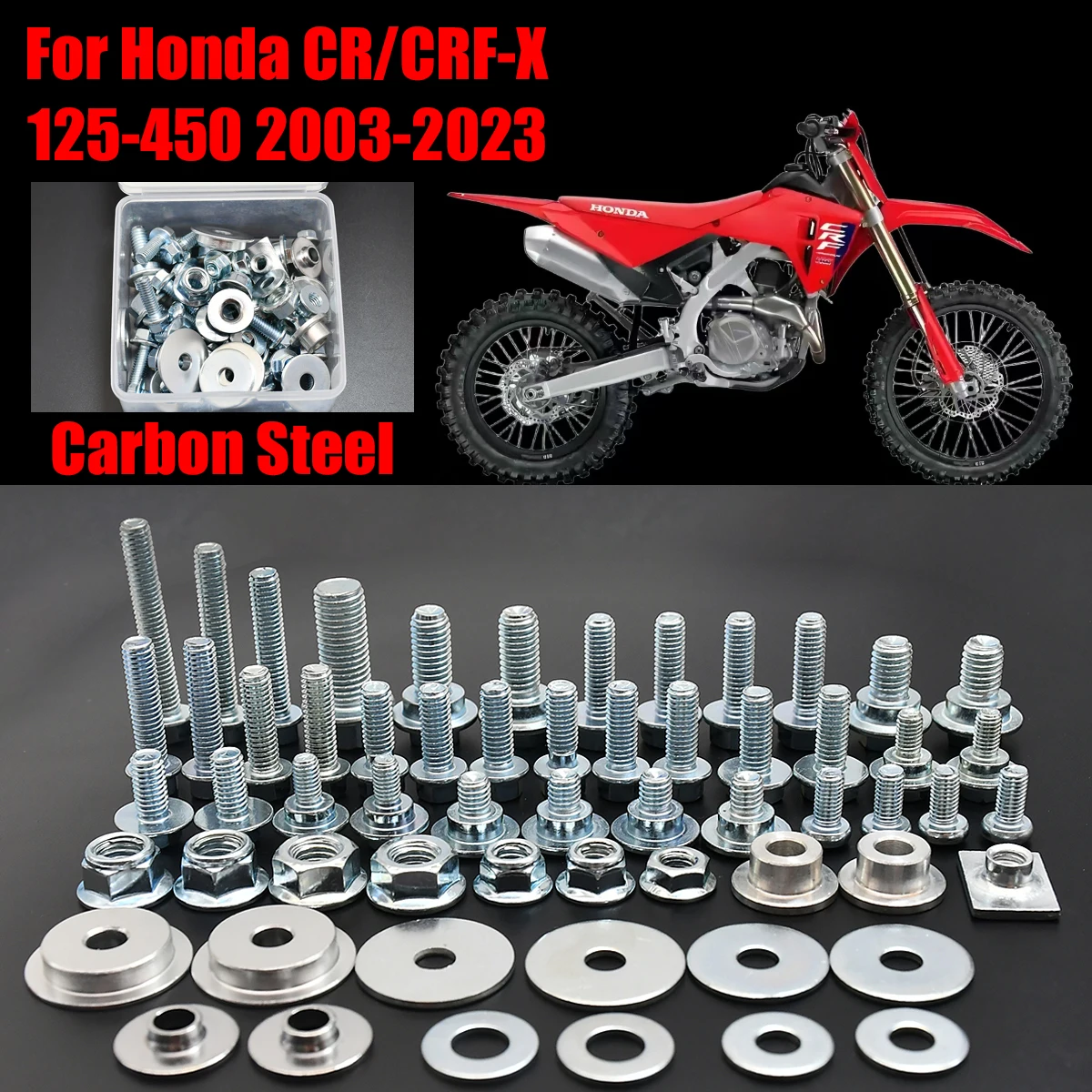 

Motorcycle Hardware Bolt Full Plastics Fastener Kit For HONDA CR125 CR250 CRF250 CRF450 CRF250X CRF450X Dirt Pit Bike 2003-2022