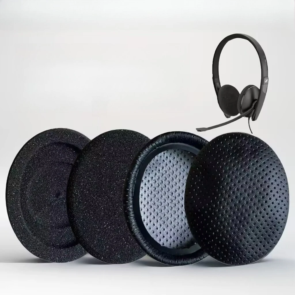 استبدال بطانة للأذن وسائد لسماعة Sennheiser SC160 165USB وسادات الأذن الجلدية البروتين أكثر نعومة