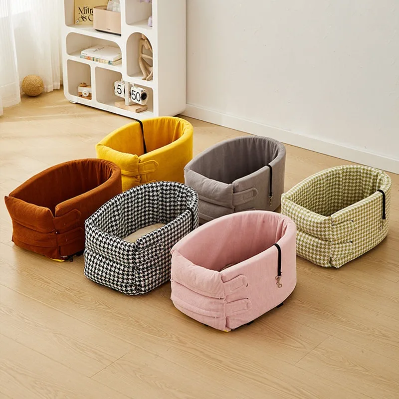 Front Center Console Pet Car Seat Portable Dog Cat Travel Cushion Small Breed Safety Rest Mat For Vehicle Driving Trip